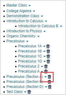 Class Arrow The class arrow is a down arrow to the right of the name of the class in the Tree View.
